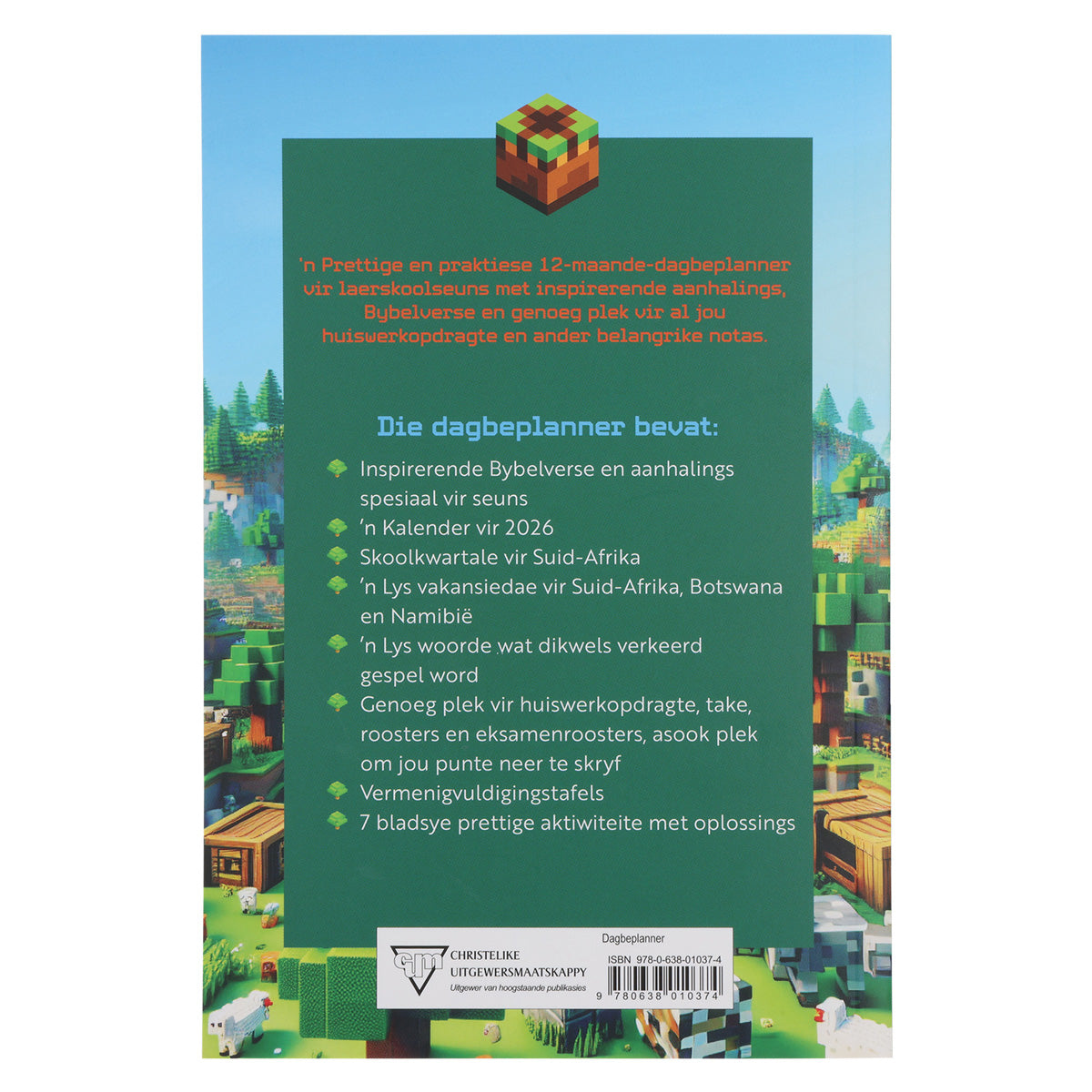 2026 Skooldagboek - Dagbeplanner vir Seuns - Sagteband