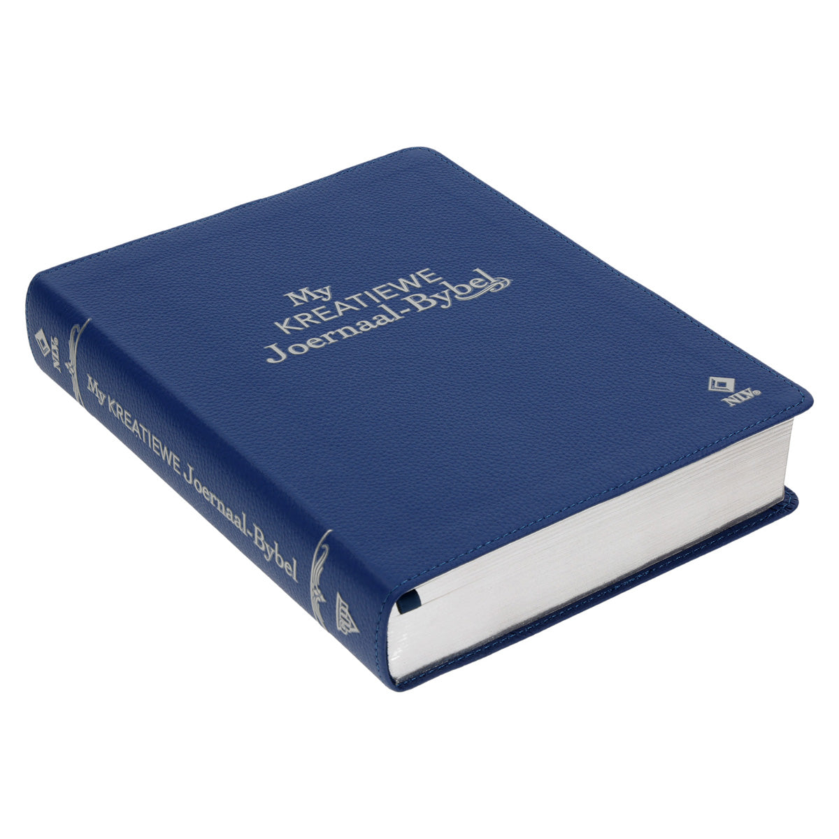 NLV Koningsblou Egte Leer My Kreatiewe Joernaal-Bybel