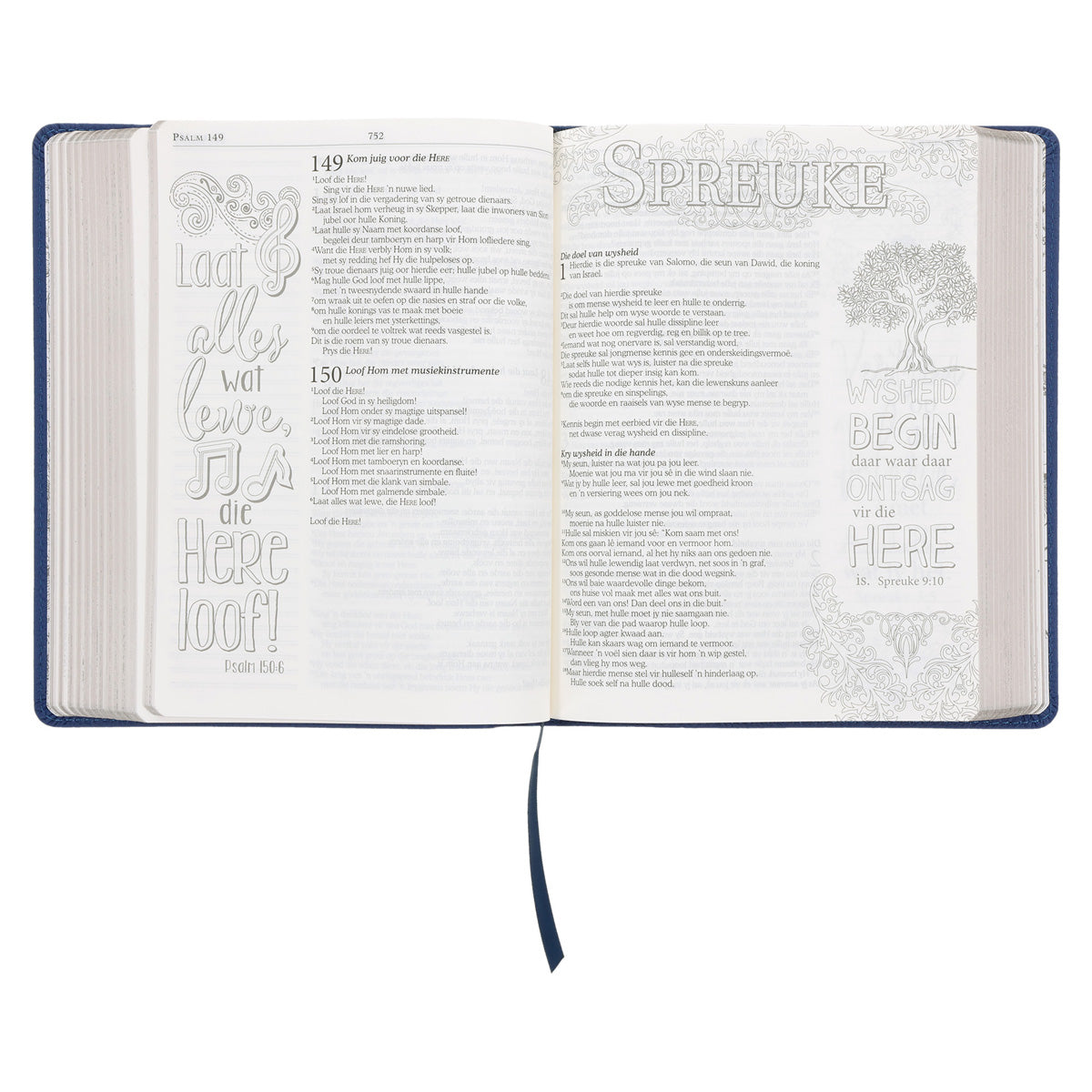 NLV Koningsblou Egte Leer My Kreatiewe Joernaal-Bybel