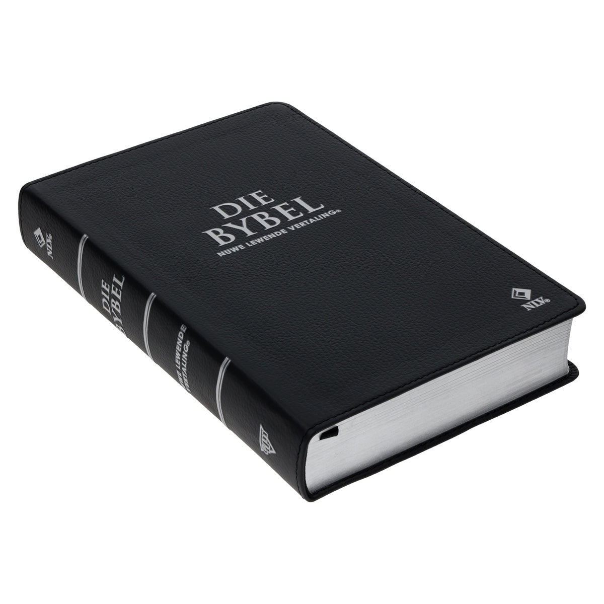 NLV Swart Egte Leer Standaard Bybel