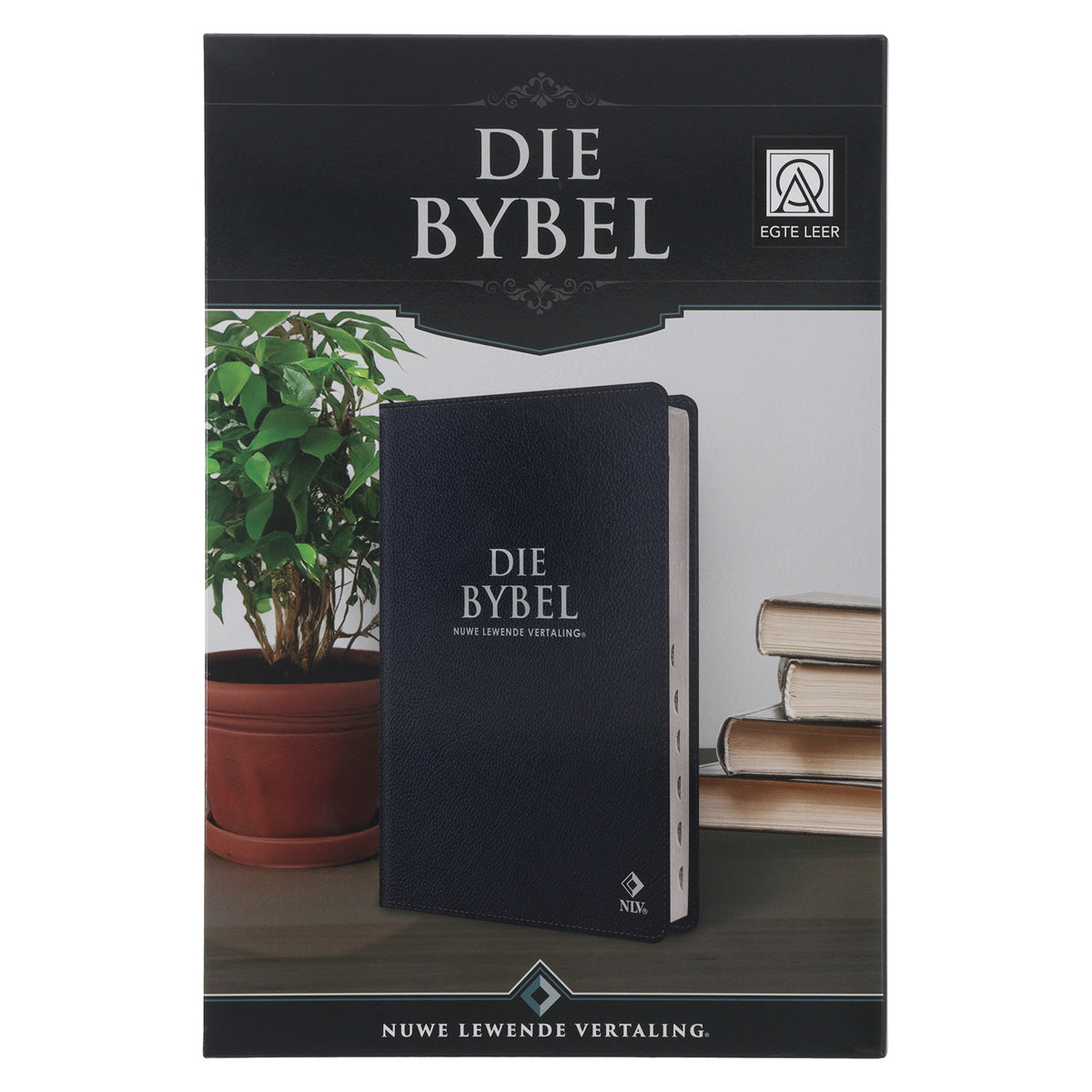 NLV Swart Egte Leer Standaard Bybel