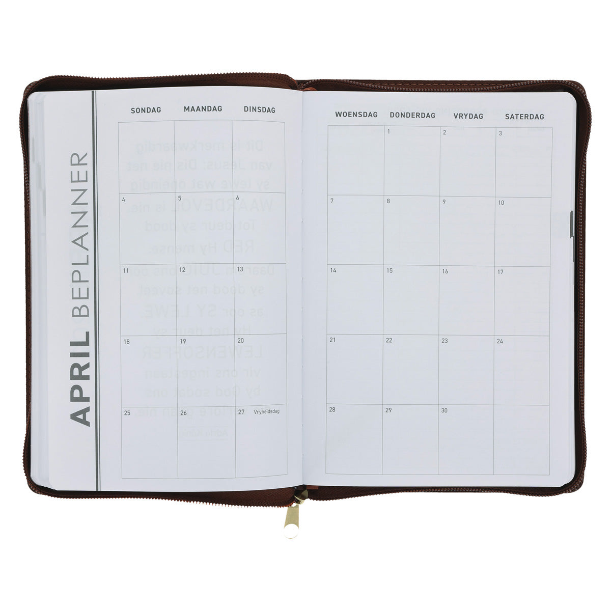 2027 Dagboek - Professionele Jaarbeplanner - Ek Weet Wat Ek vir Julle Beplan - Kunsleer met Rits