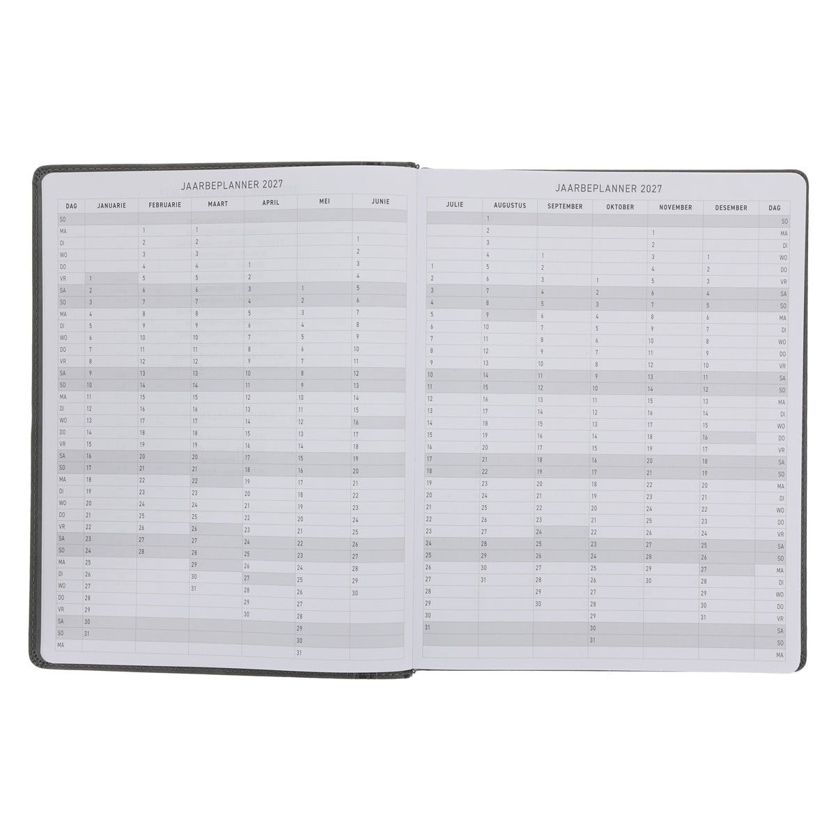 2027 A4 Dagboek - Professionele Jaarbeplanner - Skep Moed - Kunsleer