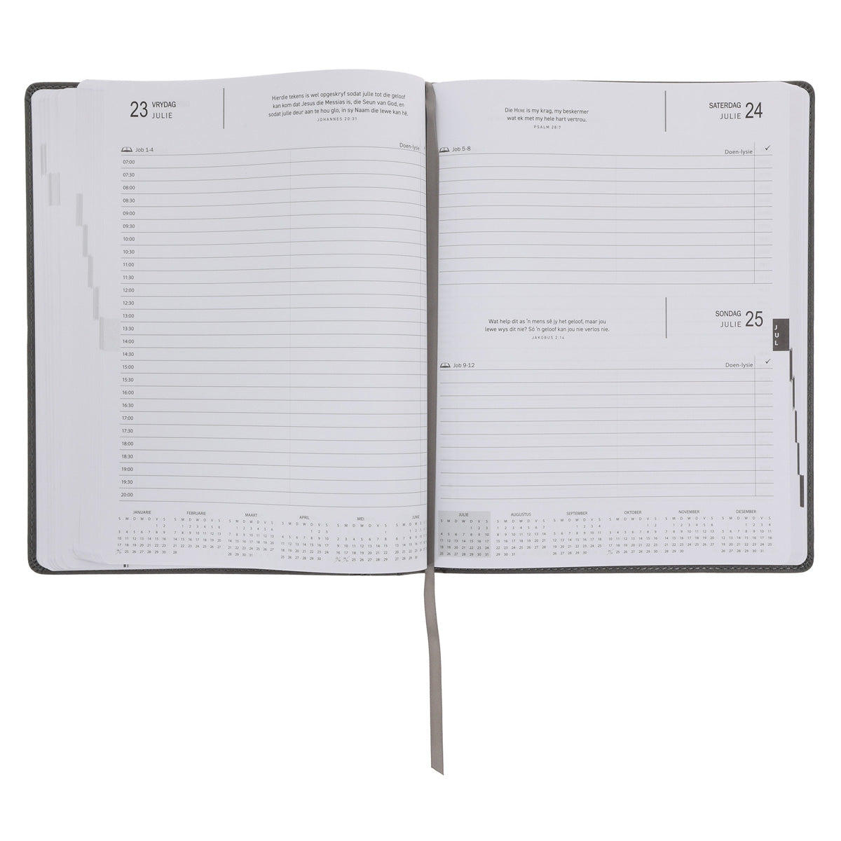 2027 A4 Dagboek - Professionele Jaarbeplanner - Skep Moed - Kunsleer
