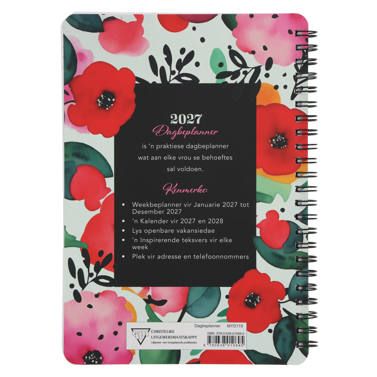 2027 Dagboek - Dagbeplanner - Wees Stil en Weet - Ringbind