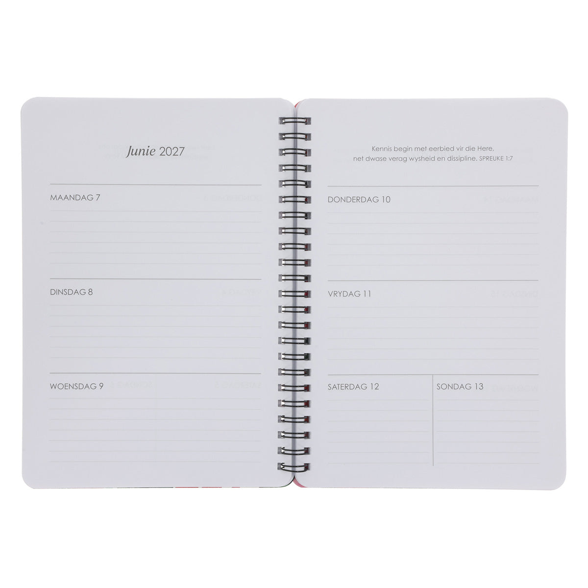 2027 Dagboek - Dagbeplanner - Wees Stil en Weet - Ringbind