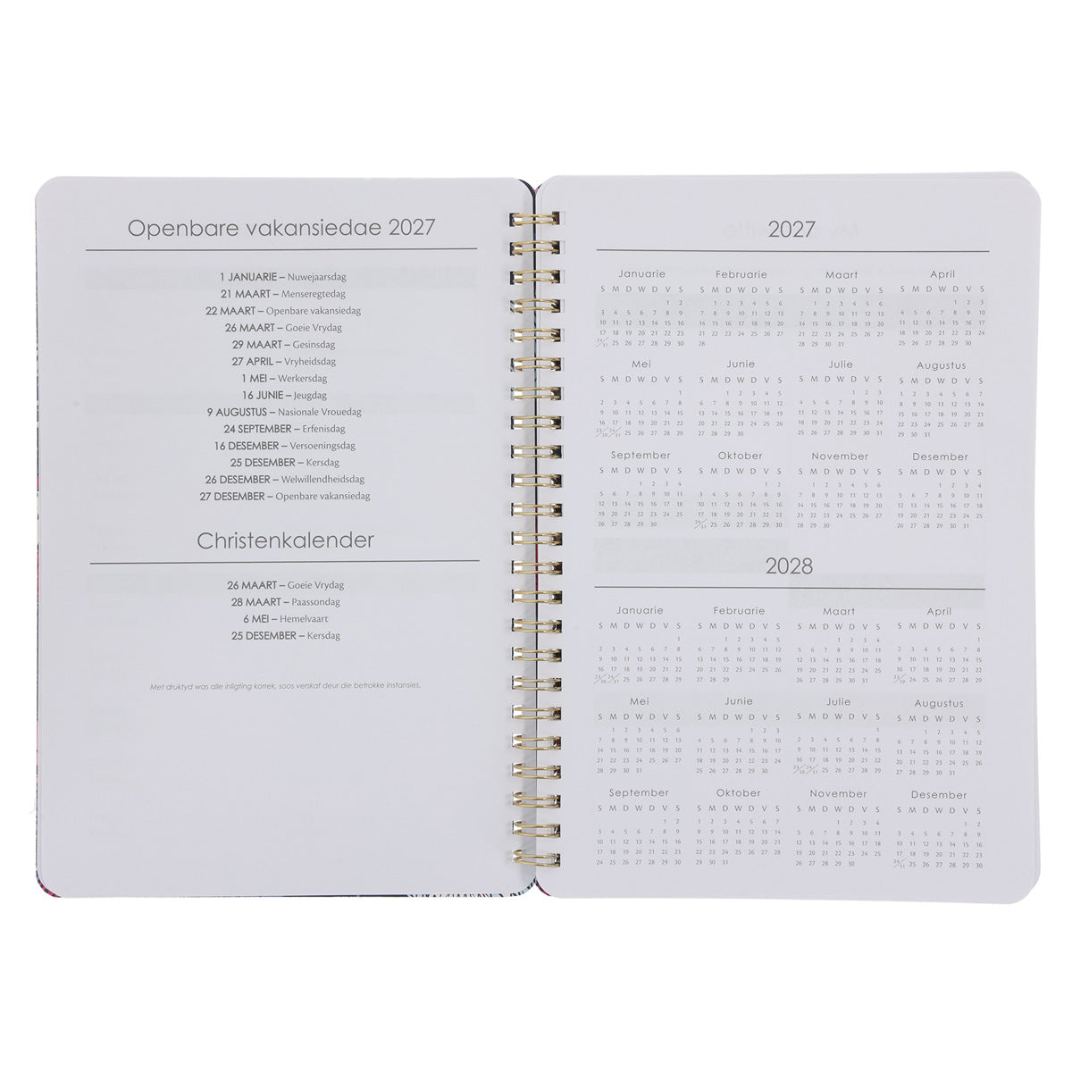 2027 Dagboek - Dagbeplanner - Sy Liefde Het Geen Einde Nie - Ringbind