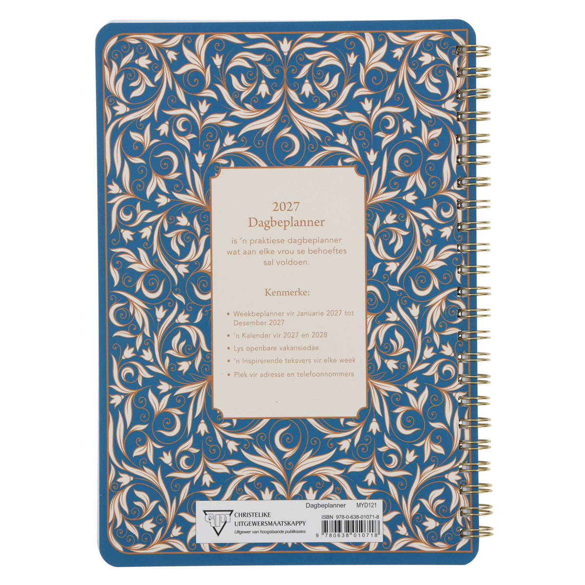 2027 Dagboek - Dagbeplanner - Onbeskryflike Genade - Ringbind