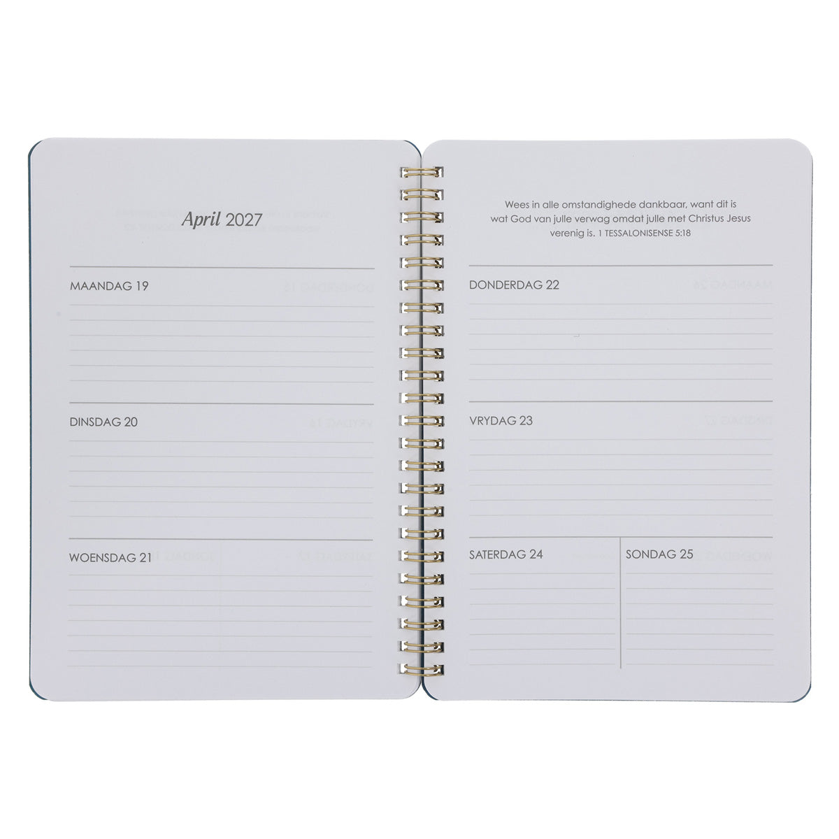 2027 Dagboek - Dagbeplanner - Onbeskryflike Genade - Ringbind