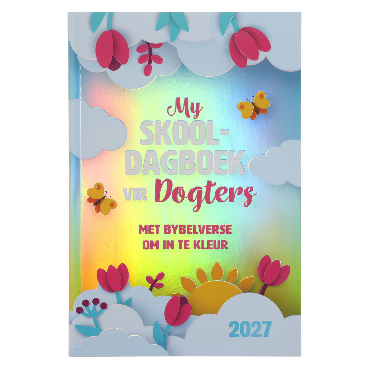 2027 Skooldagboek met Bybelverse om in te Kleur - Dagbeplanner vir Dogters - Sagteband
