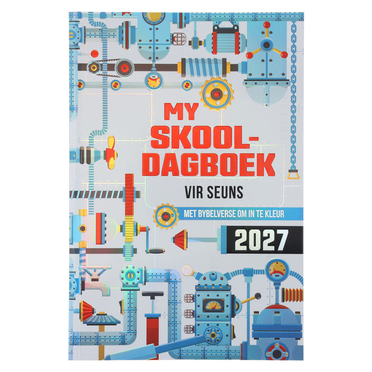 2027 Skooldagboek met Bybelverse om in te Kleur - Dagbeplanner vir Seuns - Sagteband