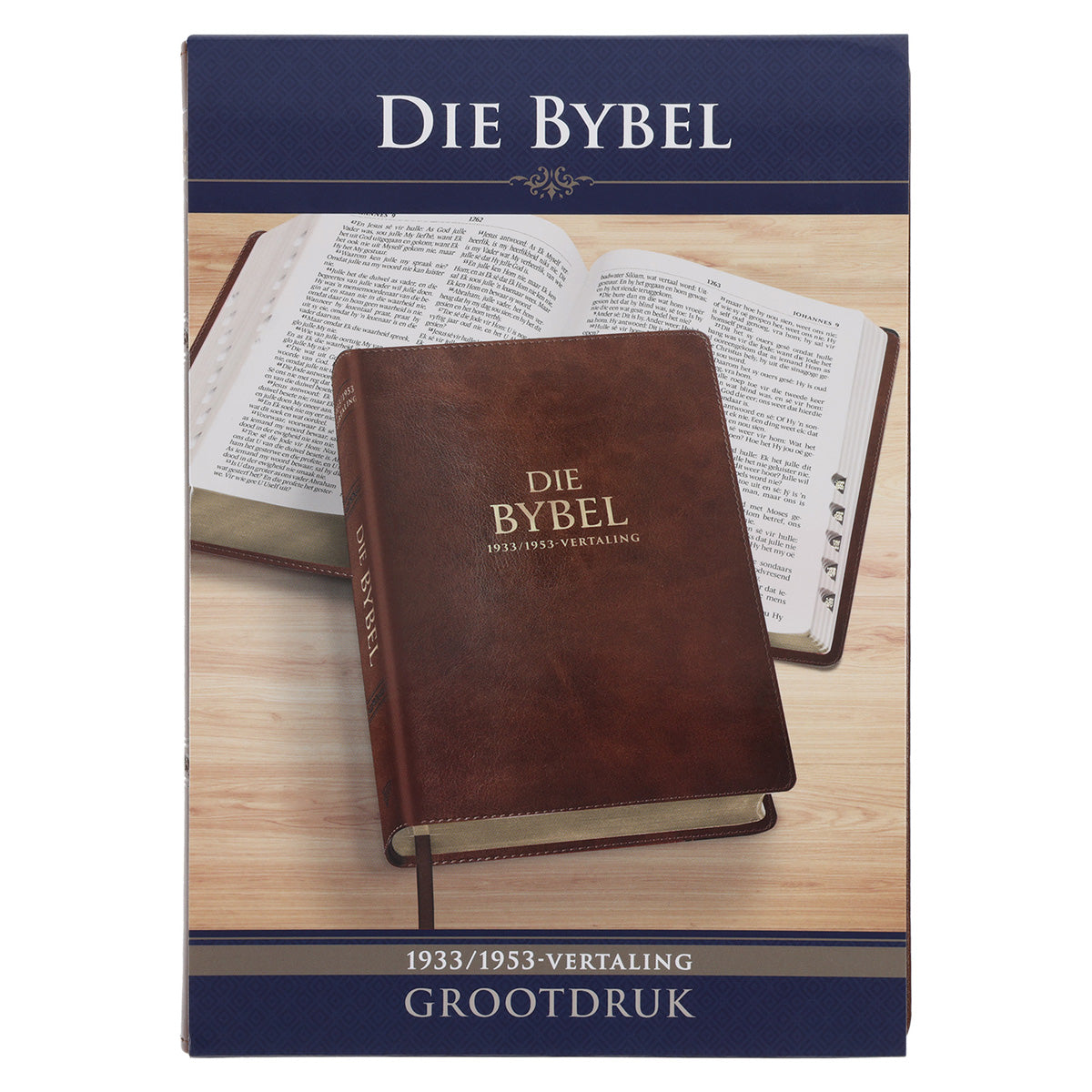 Afrikaans 1933/1953 Vertaling Bruin Kunsleer Bybel Grootdruk