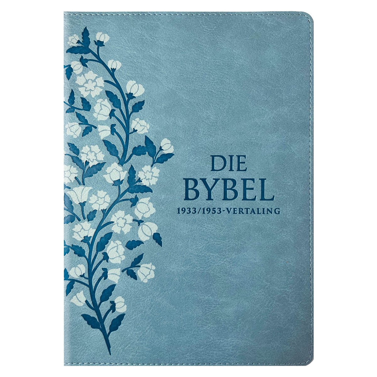 Afrikaans 1933/1953 Vertaling Ligblou met Blomme Kunsleer Bybel Grootdruk