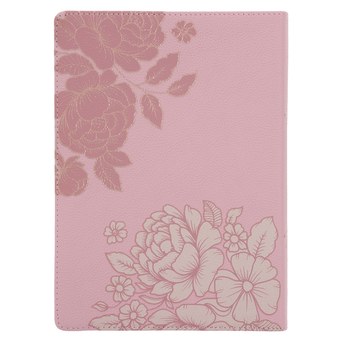 NLT Pink Peonies Genuine Leather Bible Large Print