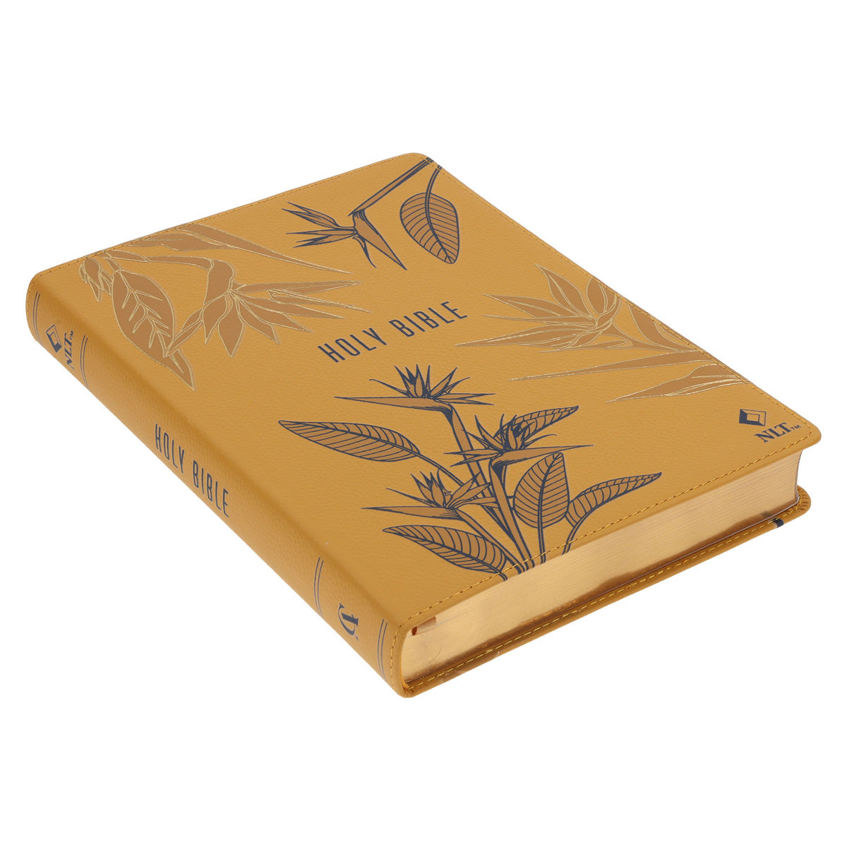 NLT Mustard Bird of Paradise Genuine Leather Bible Large Print