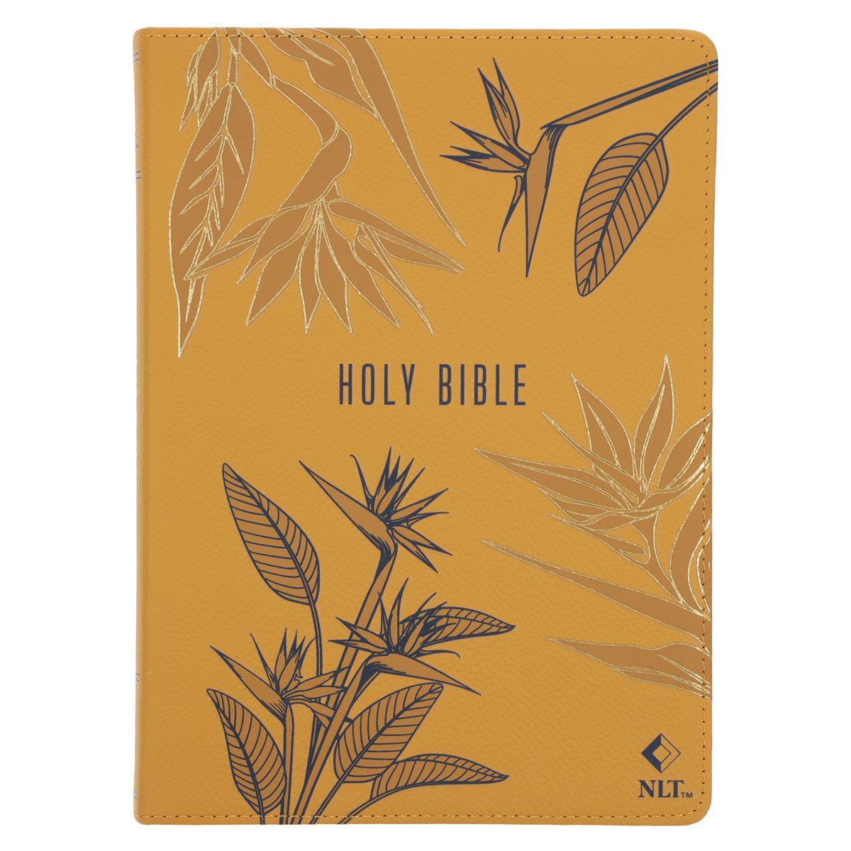 NLT Mustard Bird of Paradise Genuine Leather Bible Large Print