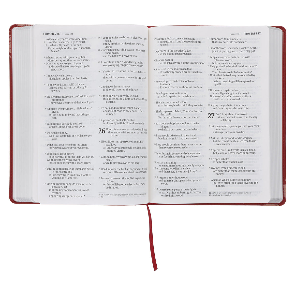 NLT Red Roses Genuine Leather Bible Large Print