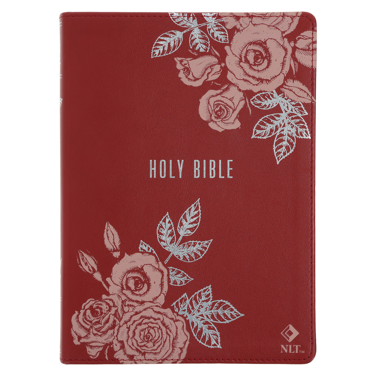 NLT Red Roses Genuine Leather Bible Large Print