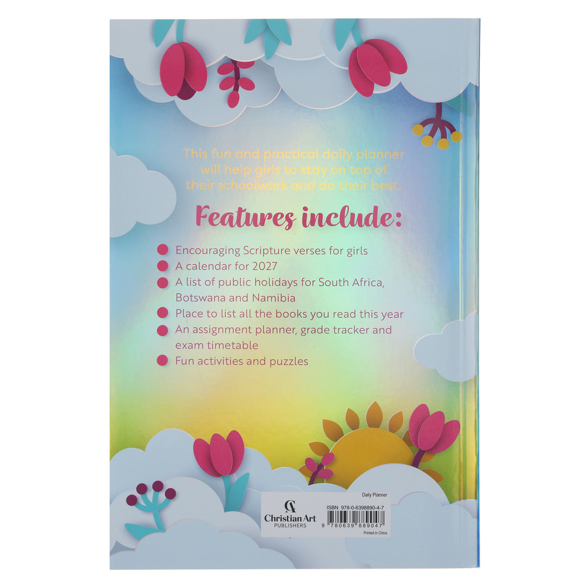 2027 School Diary - Daily Planner for Girls with Bible Verses to Colour - Paperback