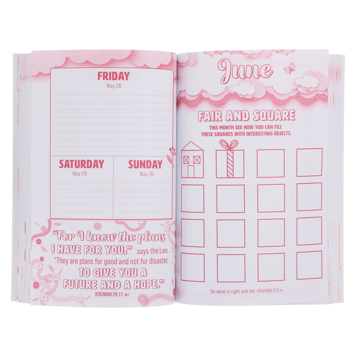 2027 School Diary - Daily Planner for Girls with Bible Verses to Colour - Paperback
