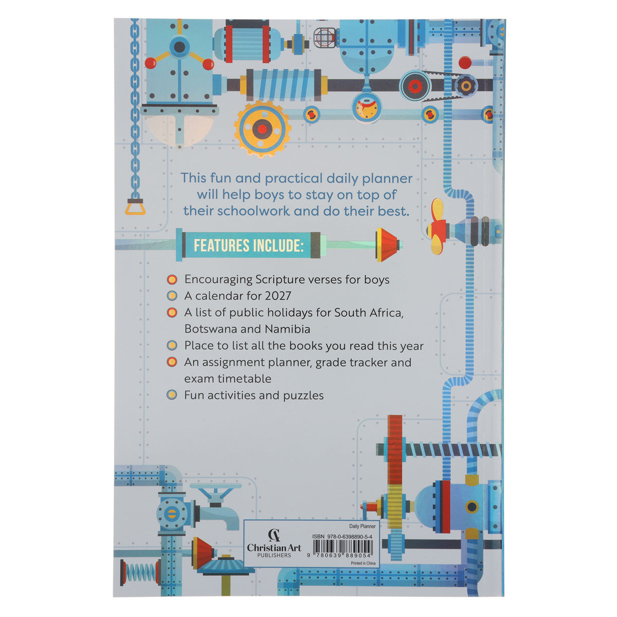 2027 School Diary - Daily Planner for Boys with Bible Verses to Colour - Paperback