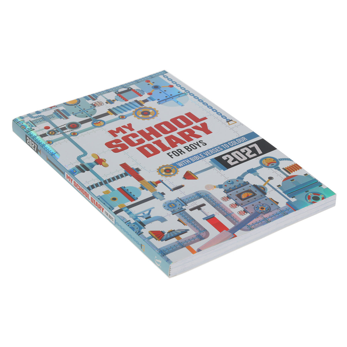 2027 School Diary - Daily Planner for Boys with Bible Verses to Colour - Paperback