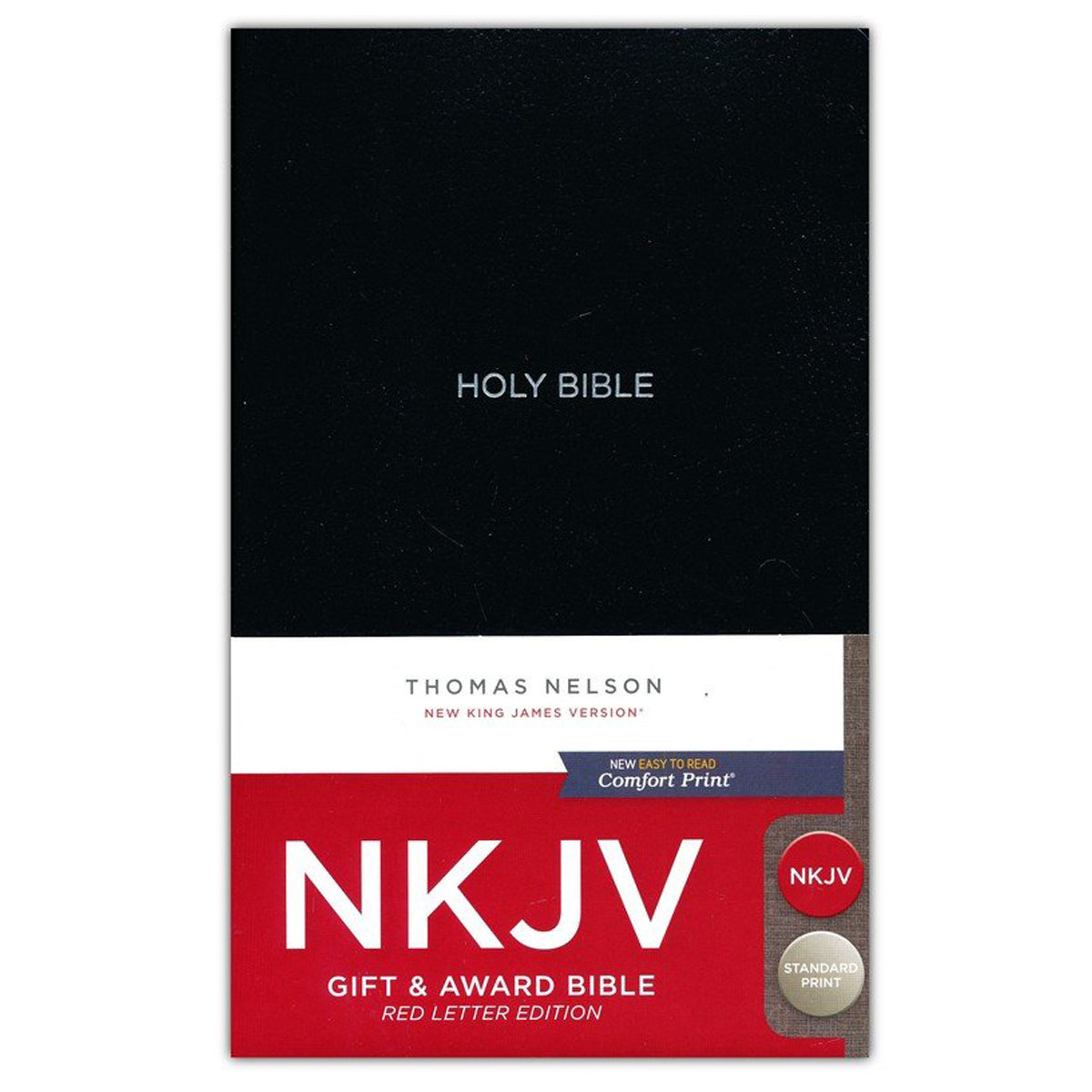 NKJV Black Imitation Leather Gift & Award Bible Red Letter Comfort Print