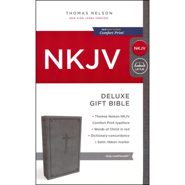 NKJV Deluxe Gift Bible Red Letter Gray (Comfort Print)(Imitation Leather)