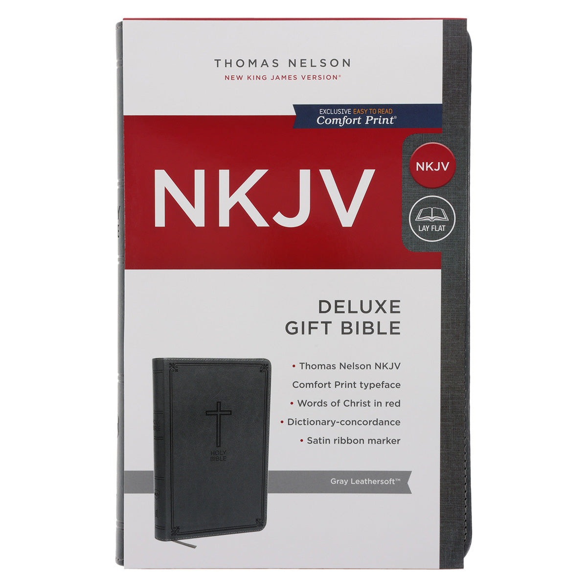 NKJV Deluxe Gift Bible Red Letter Gray (Comfort Print)(Imitation Leather)