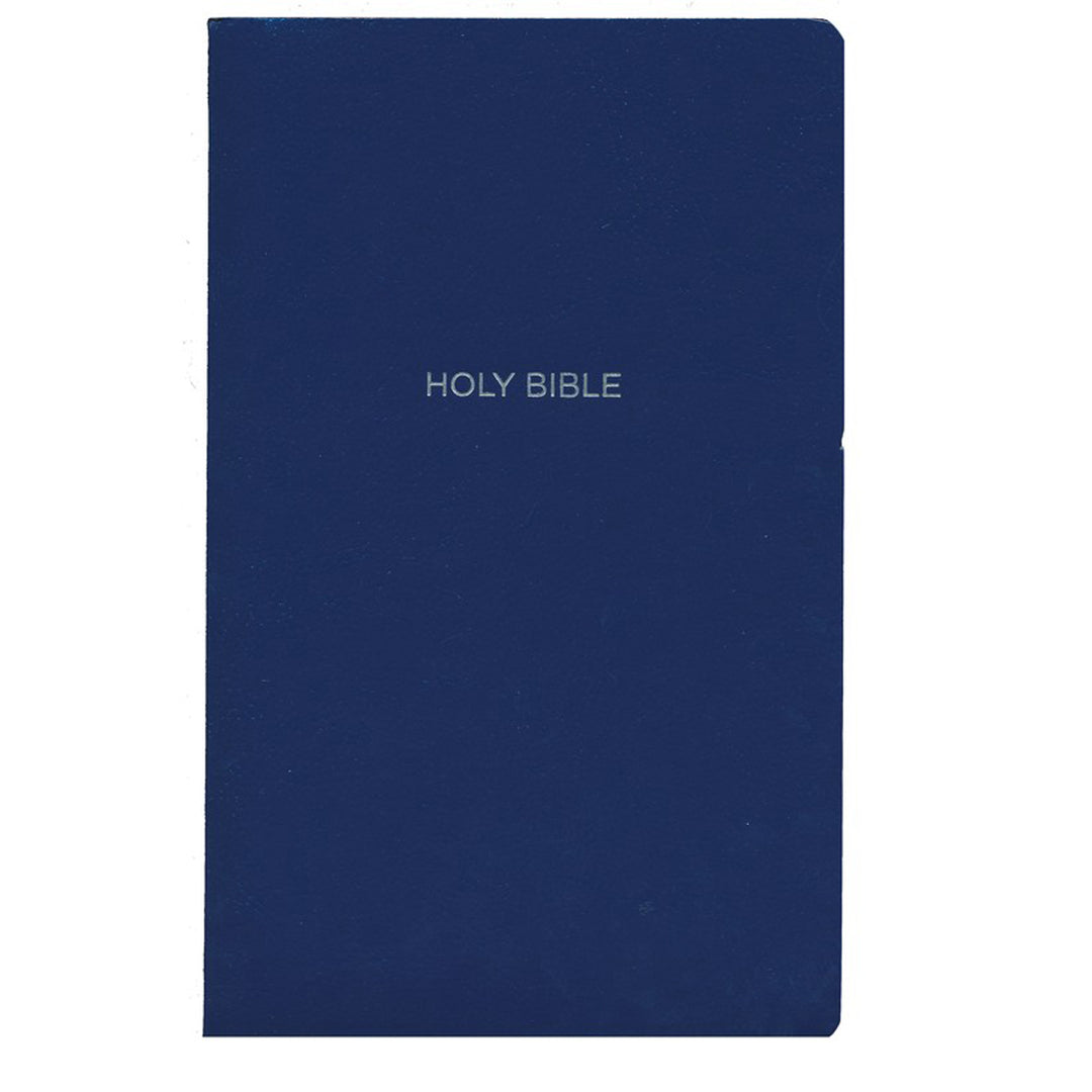 NKJV Blue Faux Leather Gift And Award Bible Red Letter Comfort Print Flexcover
