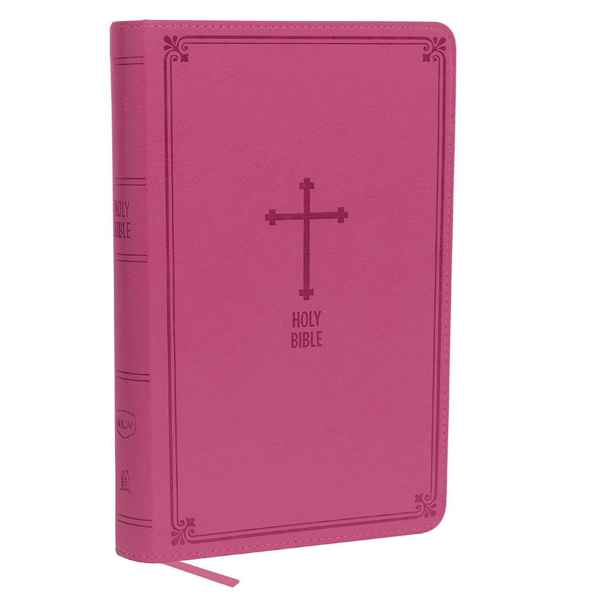 NKJV Pink Faux Leather Deluxe Gift Bible Red Letter Comfort Print