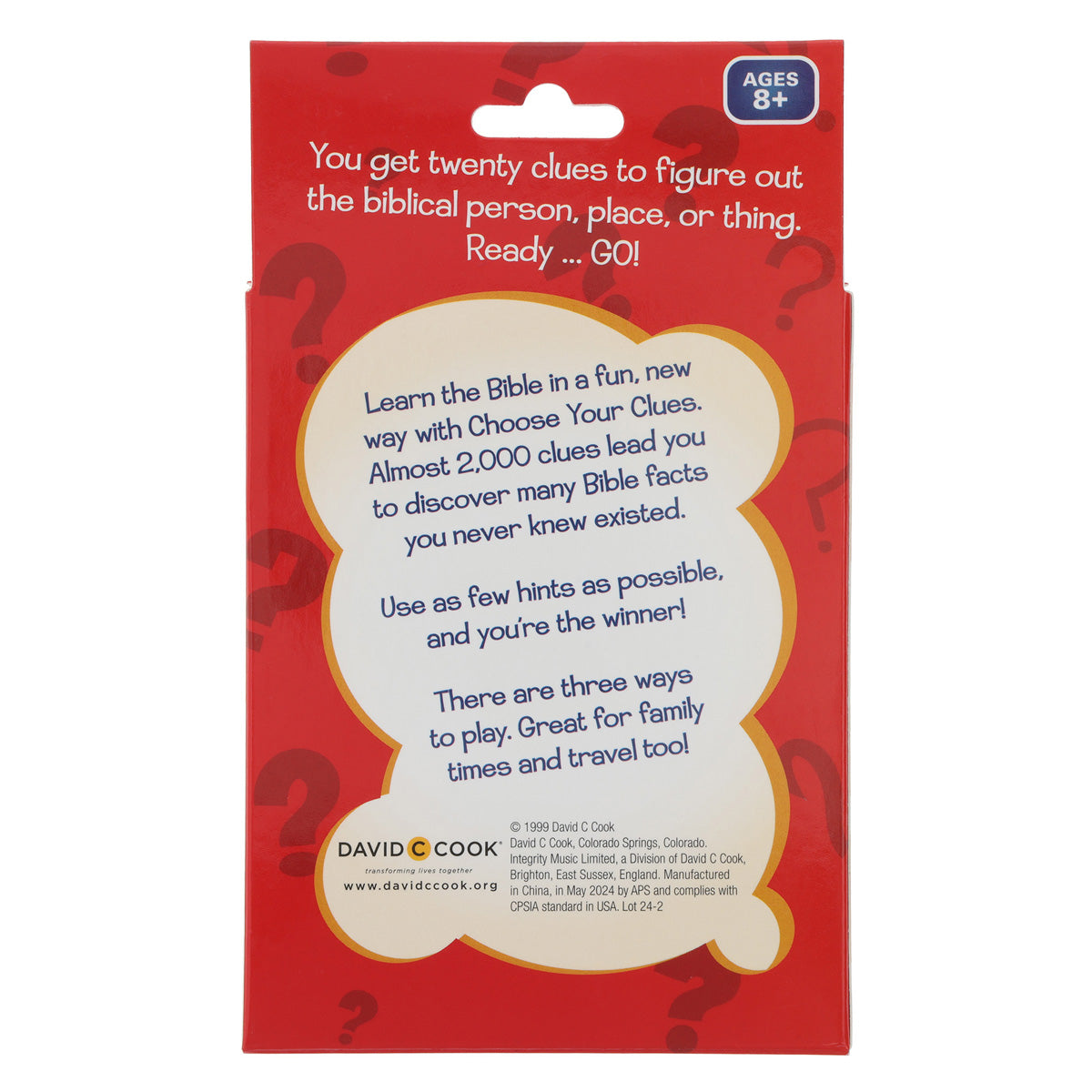 Choose Your Clues: A Bible Guessing Game (Cards)