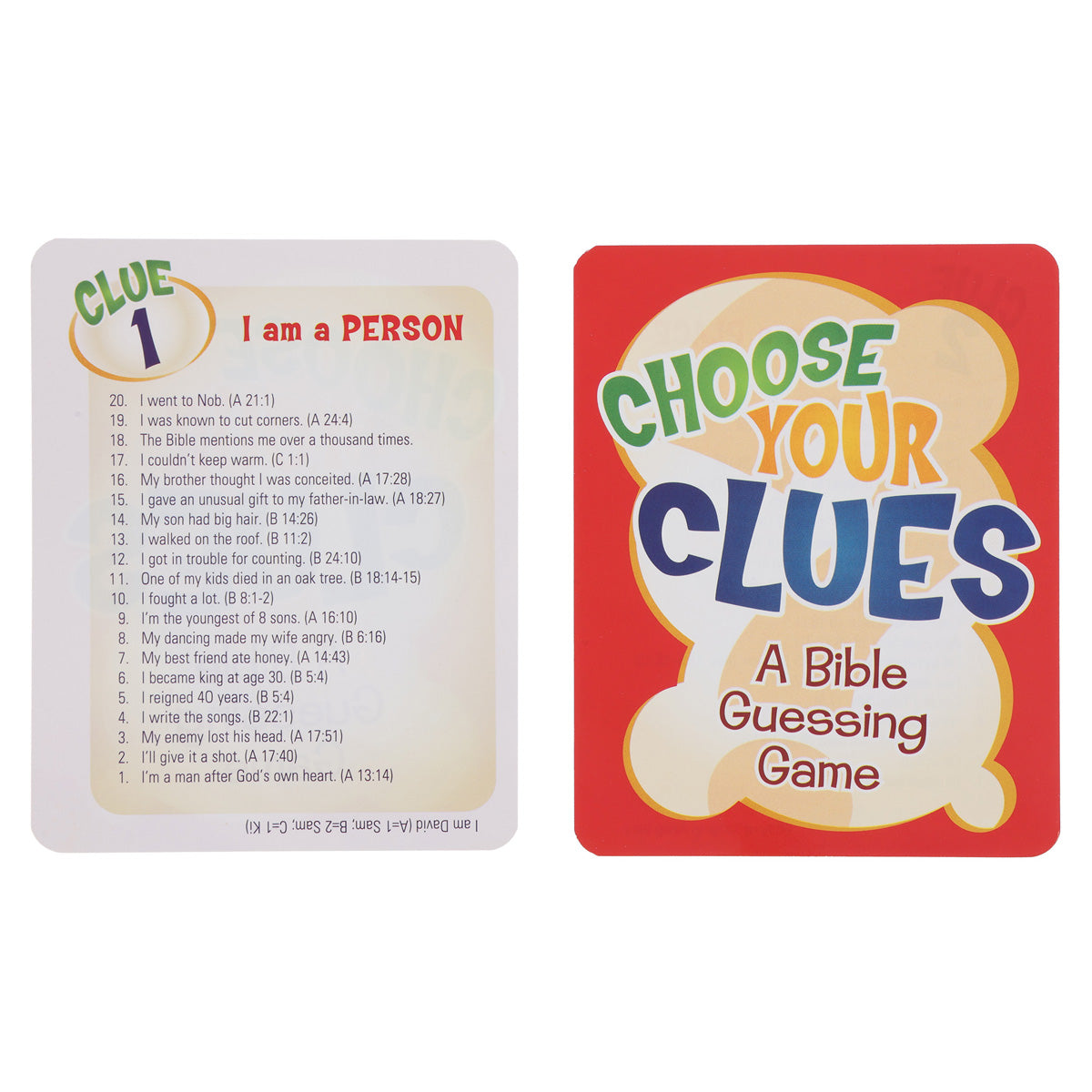 Choose Your Clues: A Bible Guessing Game (Cards)