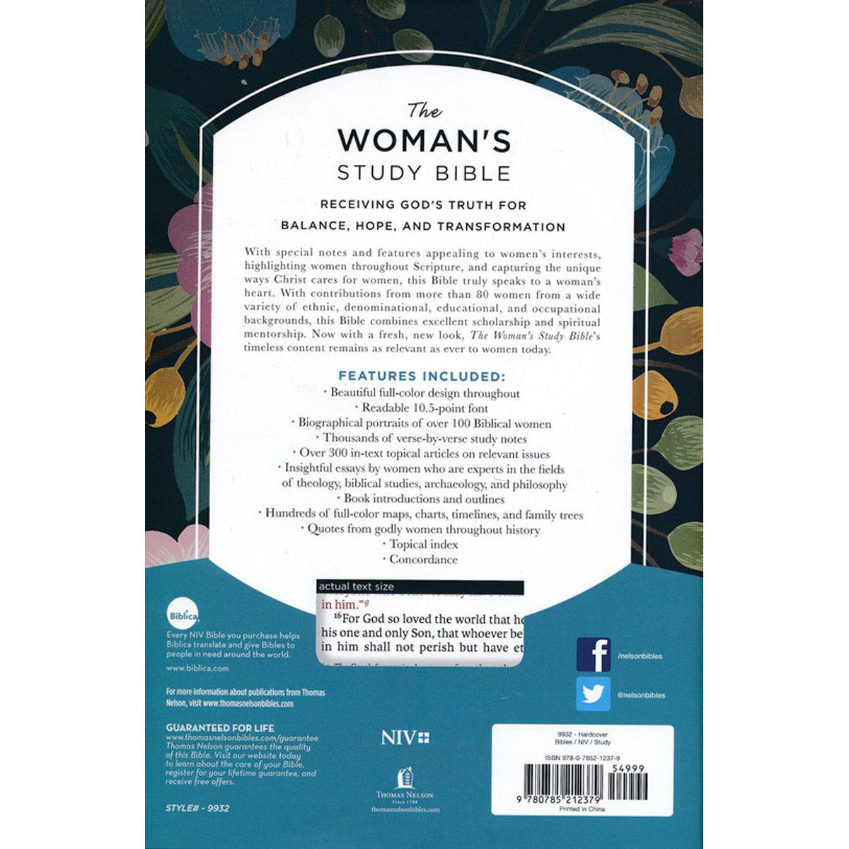 NIV The Womans Study Bible Full-Color: Receiving God's Truth (Hardcover)