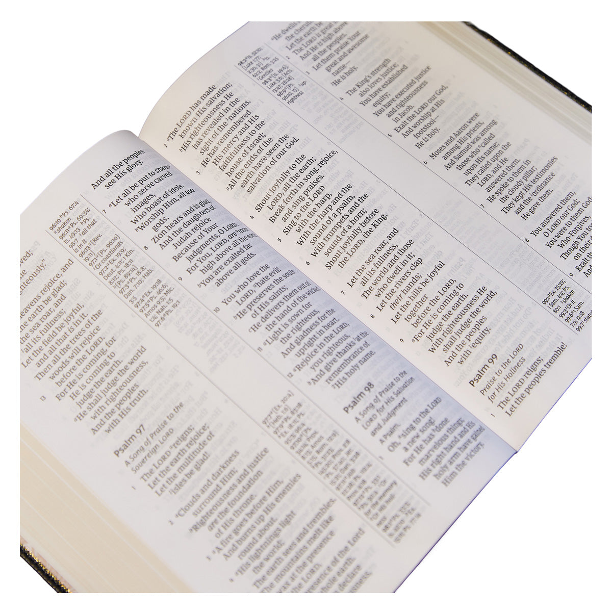 NKJV C / Column Ref Bible Giant Print Black (Imitation Leather)