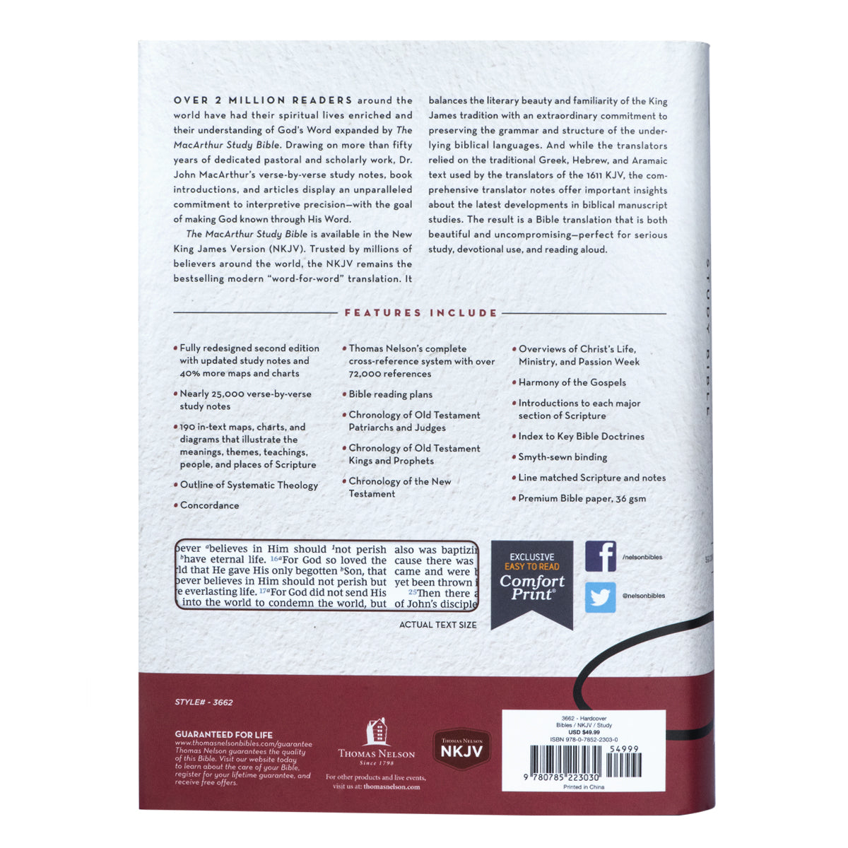 NKJV Macarthur S / Bible 2nd Ed Cloth Over Board Blue (Comfort Print)(Hardcover)