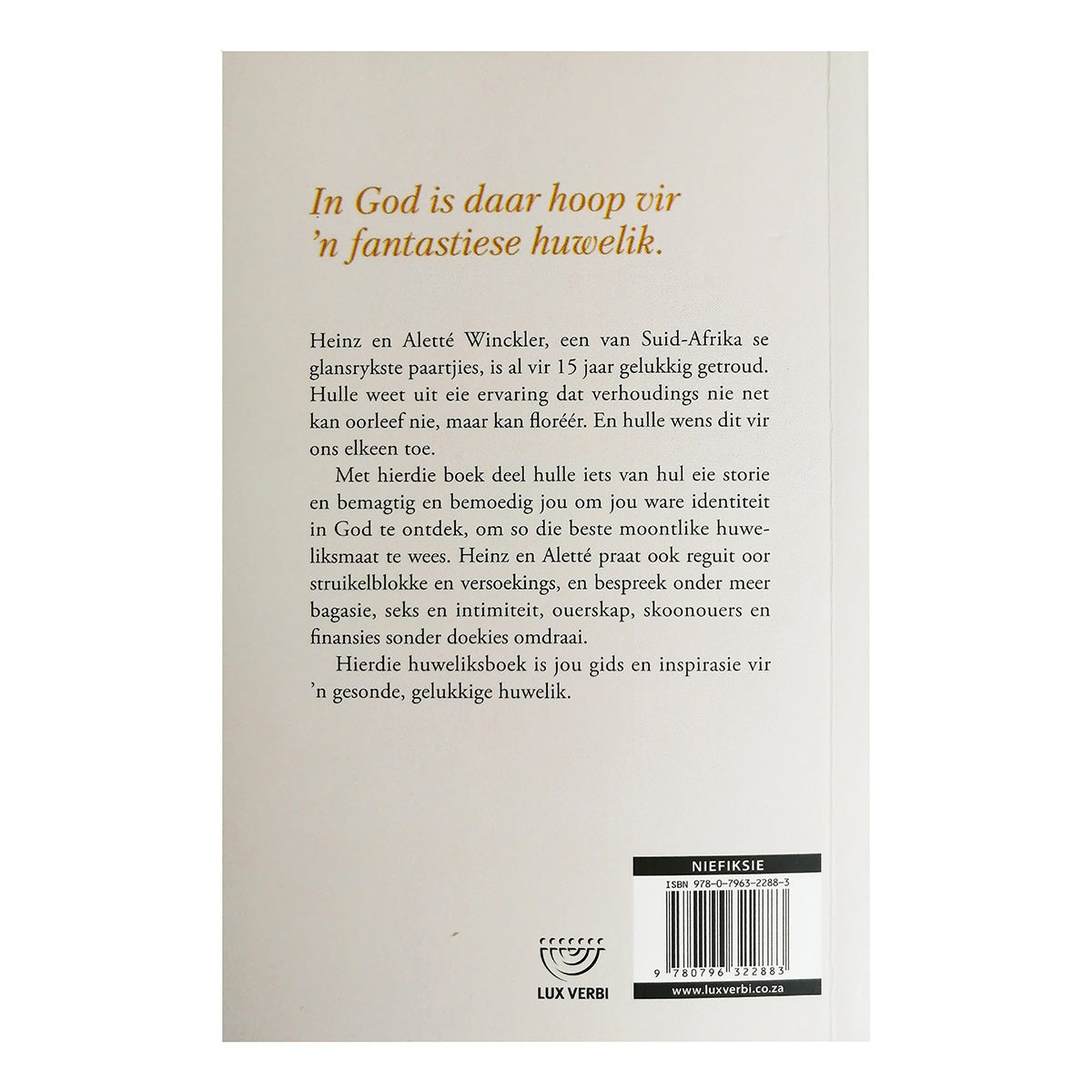 Kom Ons Praat Oor Die Huwelik (Sagteband)