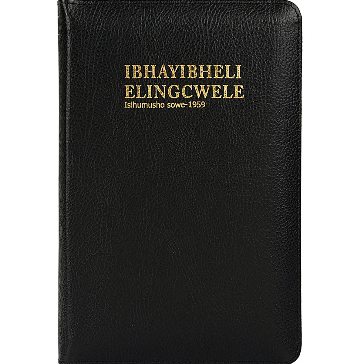 Zulu 1959 Black Imitation Leather Standard Bible Gilt Edge Indexed With Zip