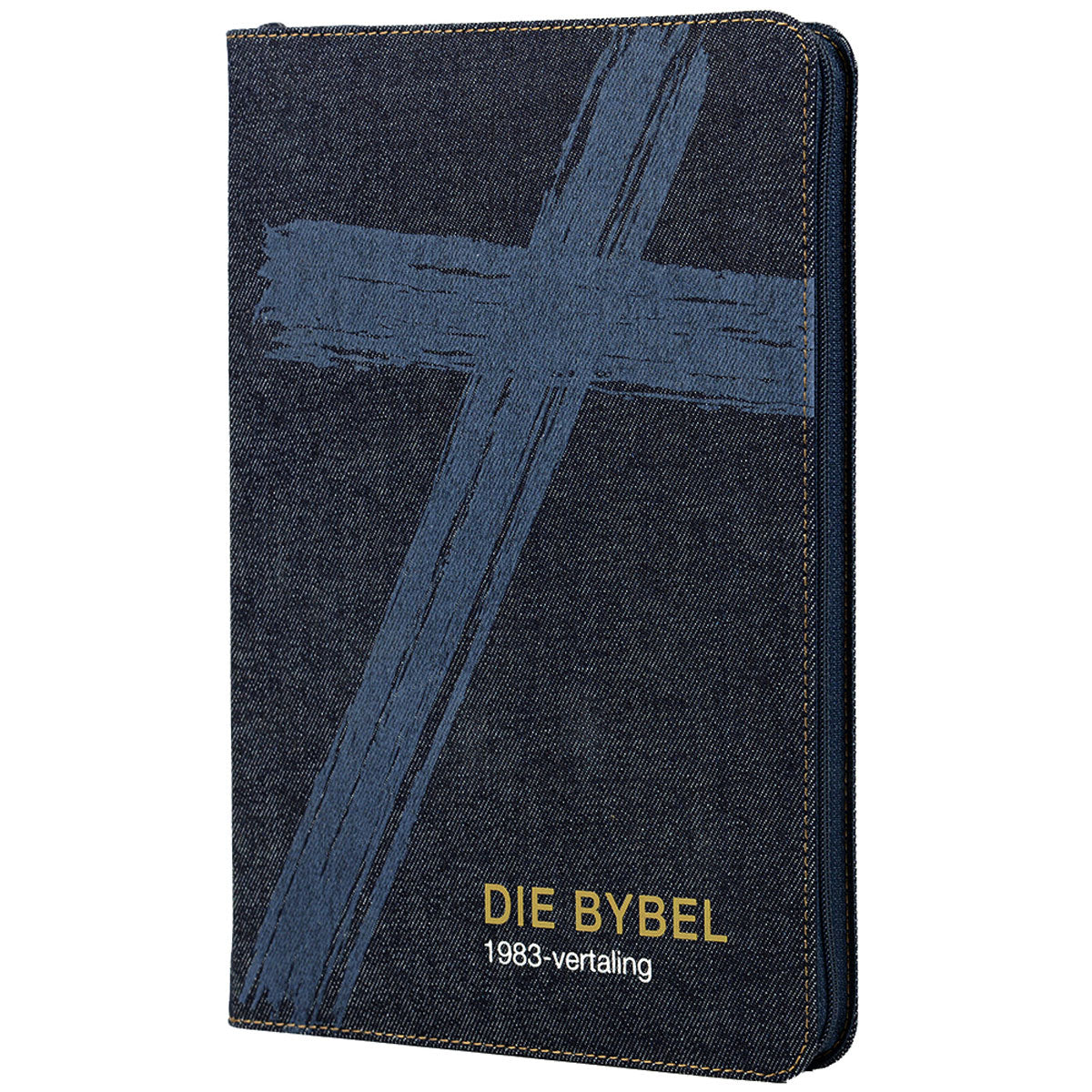 Afrikaans 1983 Vertaling Hardeband Denim Bybel Met Ritssluiter