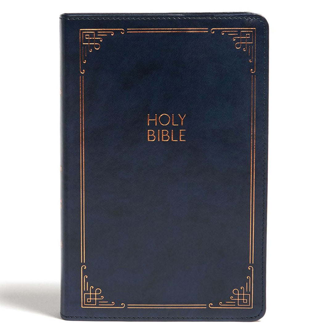 CSB Navy Imitation Leather Personal Size Reference Bible Large Print