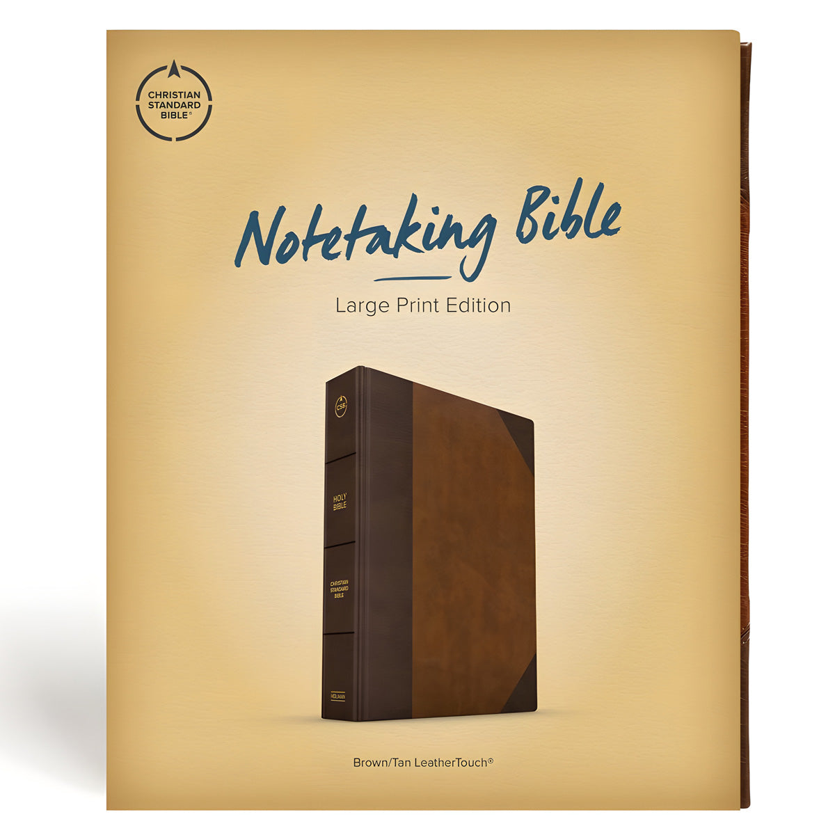 CSB Brown and Tan Imitation Leather Notetaking Bible Large Print