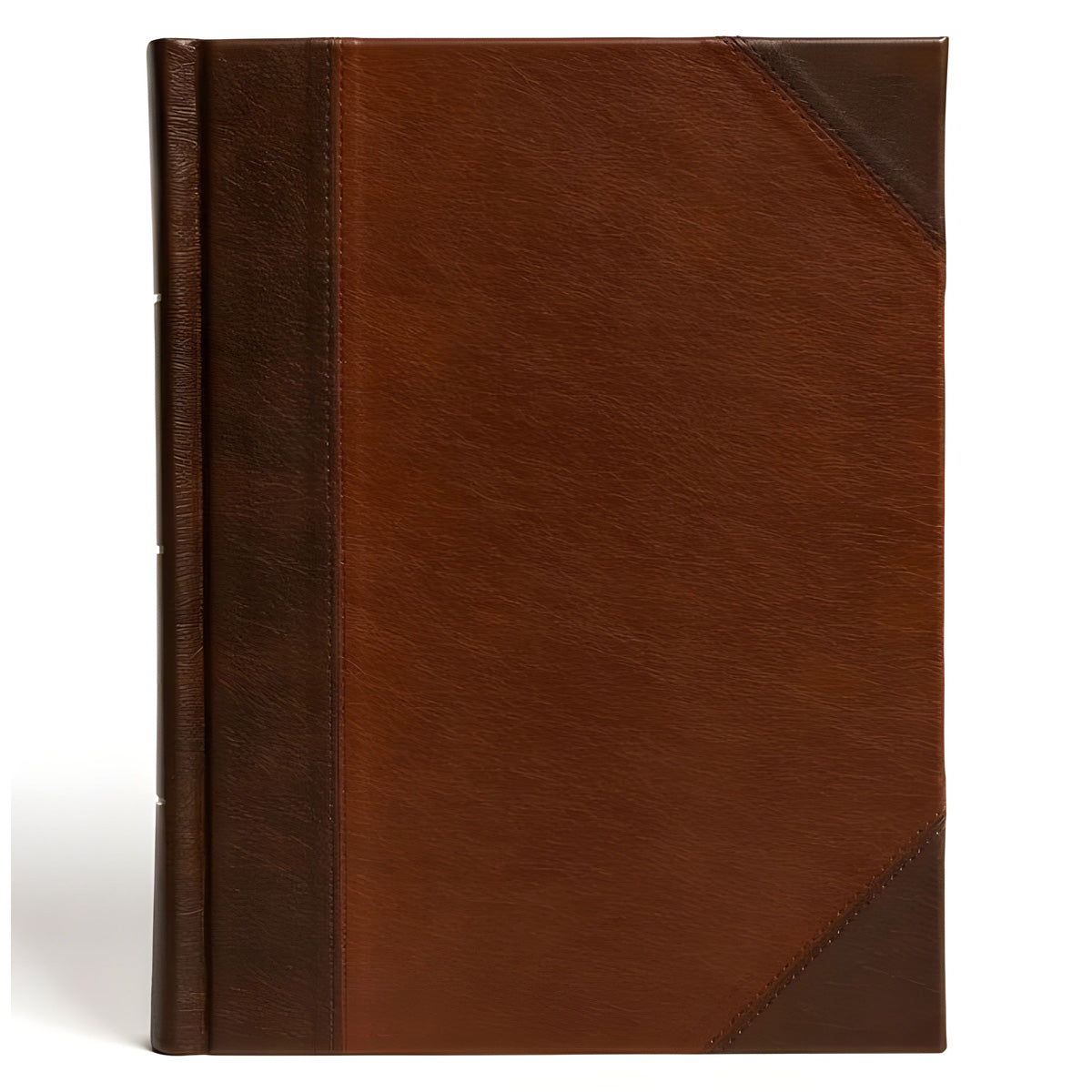 CSB Brown and Tan Imitation Leather Notetaking Bible Large Print