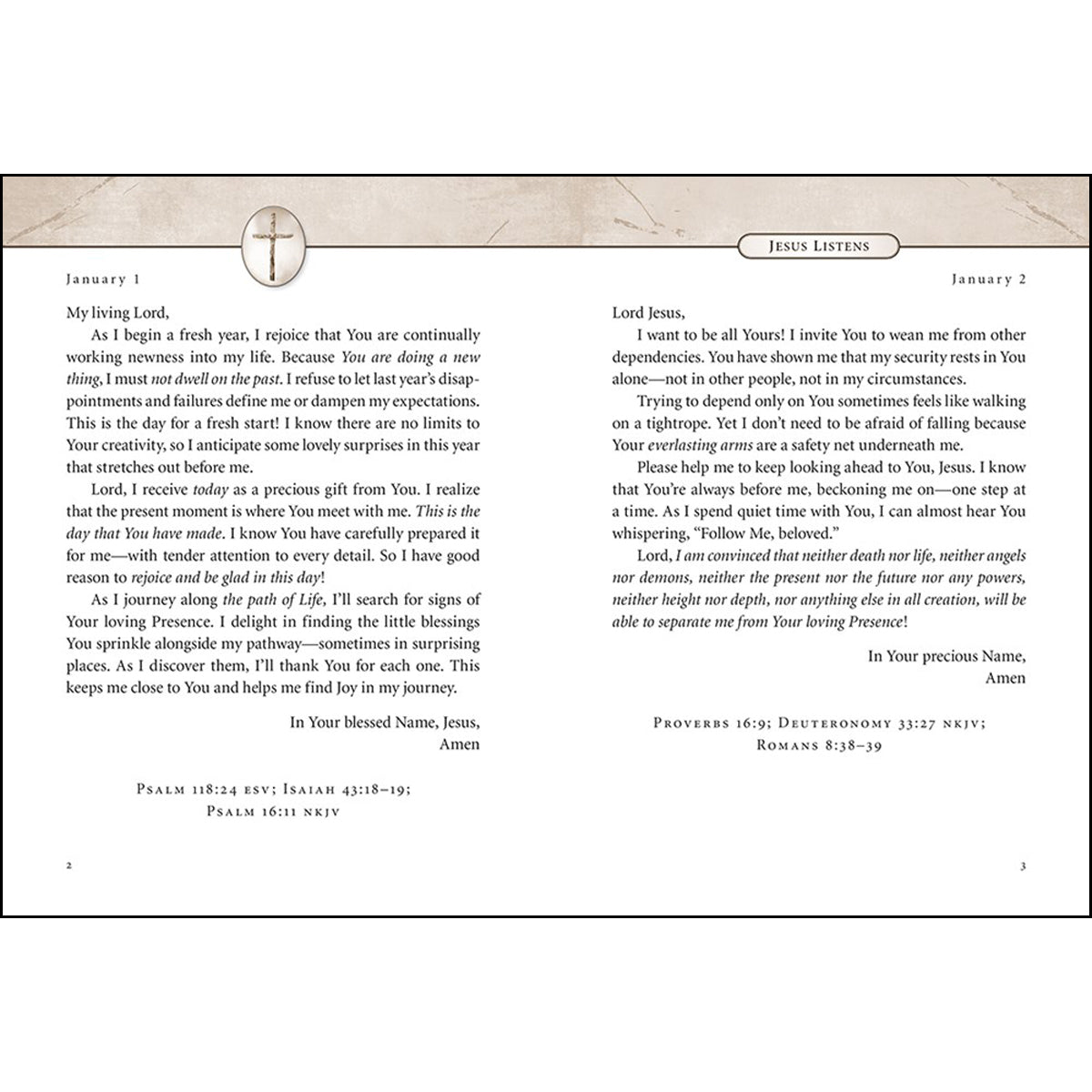 Jesus Listens: Daily Devotional Prayers Of Peace, Joy, And Hope (Hardcover)