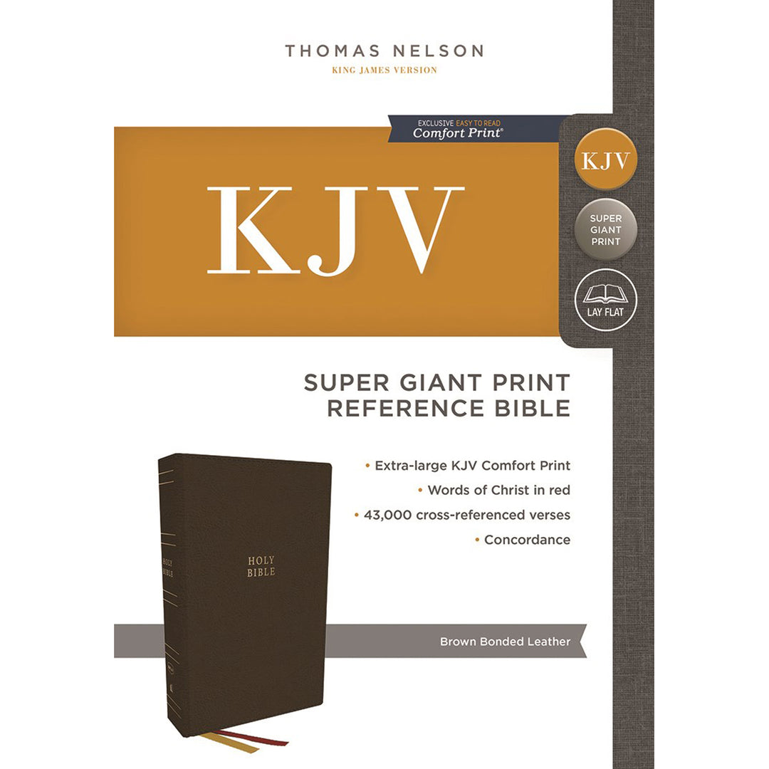 KJV Reference Super Giant Print Bible Red Letter Brown (Imitation Leather)