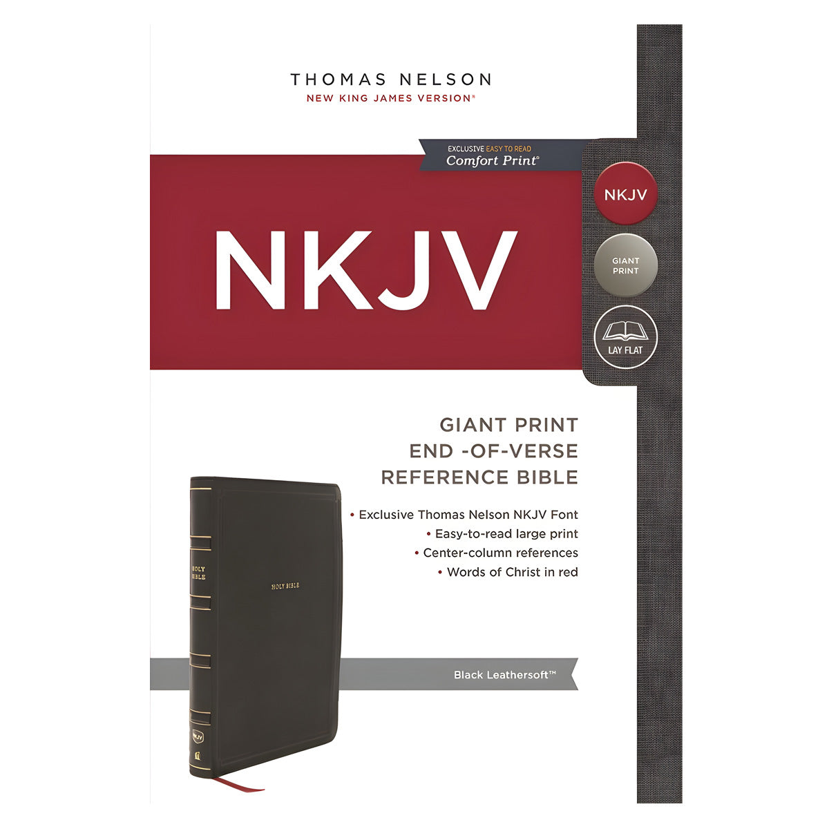 NKJV Black Imitation Leather End-of-Verse Reference Bible Comfort Giant Print