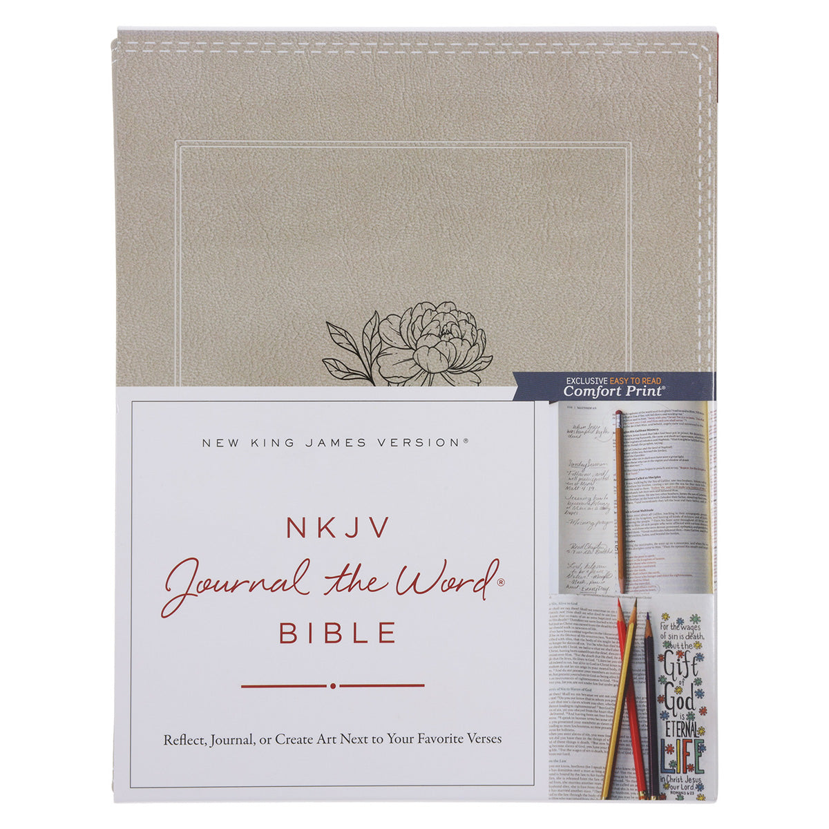 NKJV Stone Hardcover Journal the Word Bible Red Letter Comfort Print