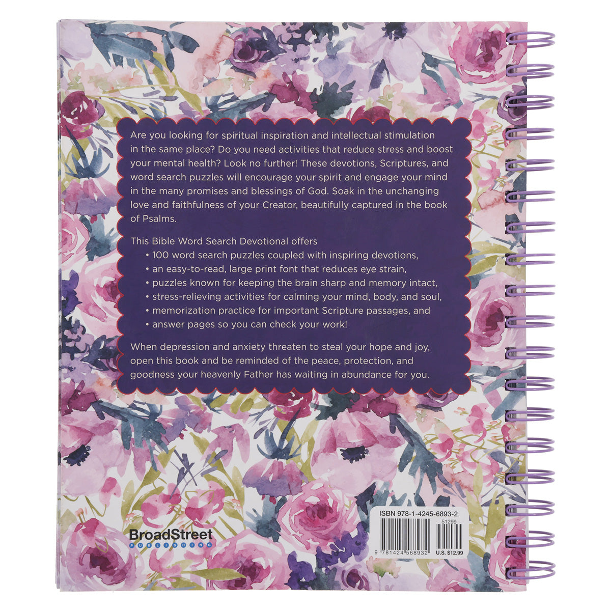 Bible Word Search Devotional: 100 Days of Worship from the Book of Psalms Large Print SB