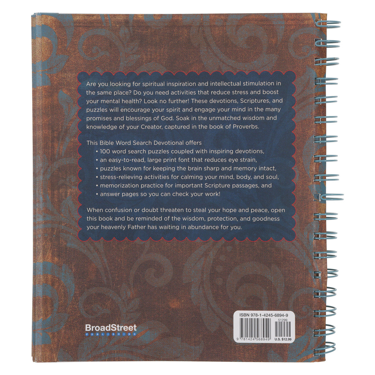 Bible Word Search Devotional: 100 Days of Wisdom from the Book of Proverbs Large Print SB