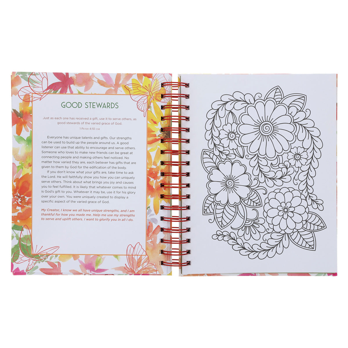 Words to Warm a Woman's Heart: Devotional Coloring Book (Spiral-Bound)