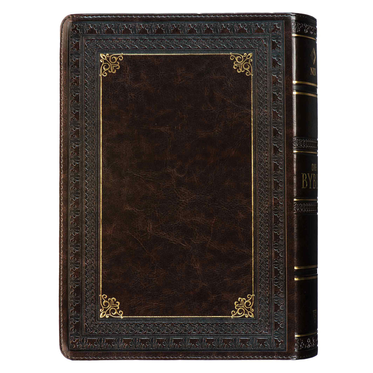 NLV Donkerbruin Kunsleer Super Grootdruk Bybel
